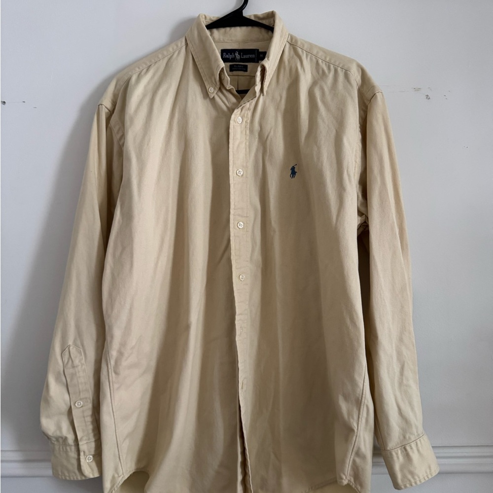 Ralph Lauren Cream Casual Button Down Shirt Size M